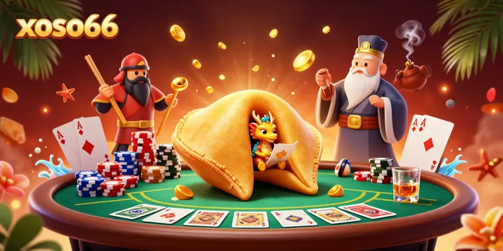 Engage in thrilling games at xoso66 with vibrant 3D depiction of poker elements, luck and strategy blend.
