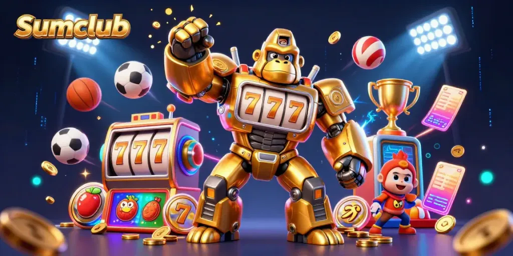 Experience thrilling gameplay at Sumclub with vibrant slot machine action and dynamic sports elements.