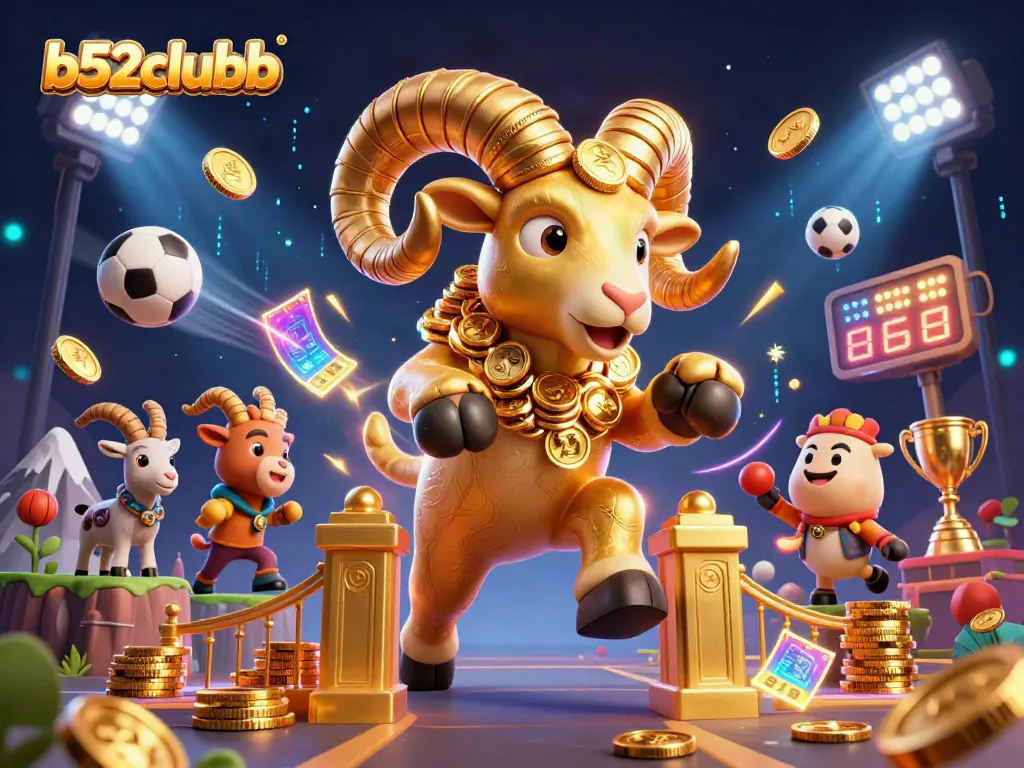 Engage in thrilling gameplay with b52clubb's energetic casino illustration showcasing dynamic characters and vivid elements.