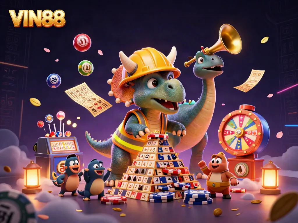 Experience the excitement of VIN88 with vibrant casino games featuring dynamic characters and colorful gaming elements.