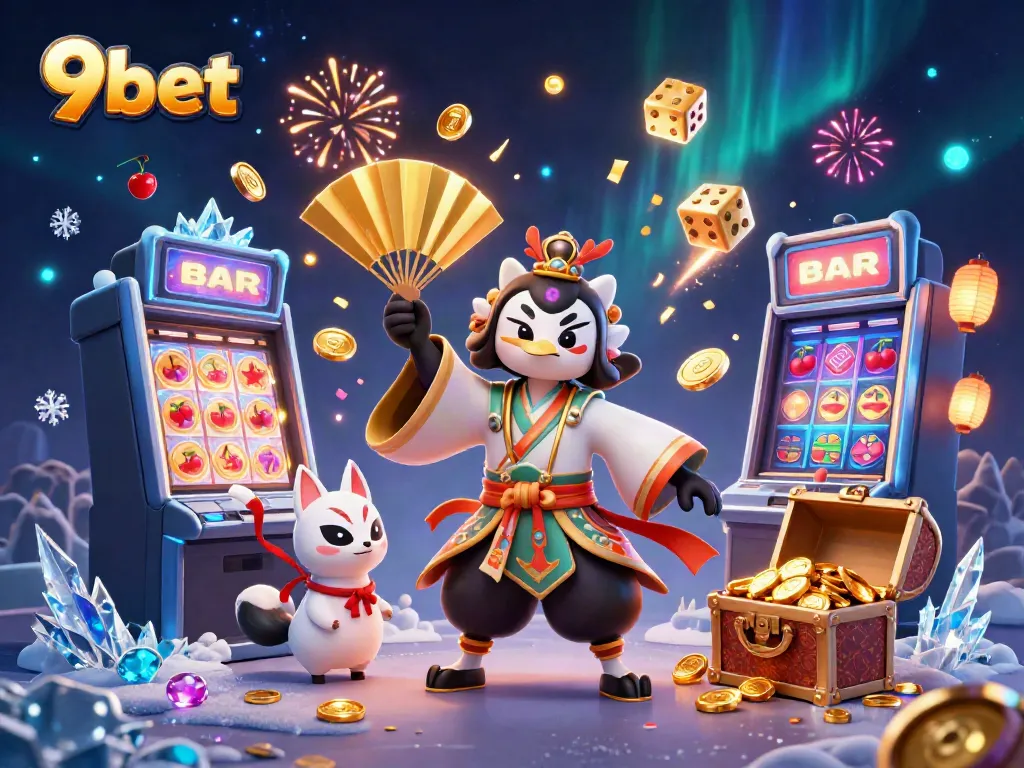 Engage with 9bet in an immersive casino experience featuring vibrant characters and jackpot excitement.