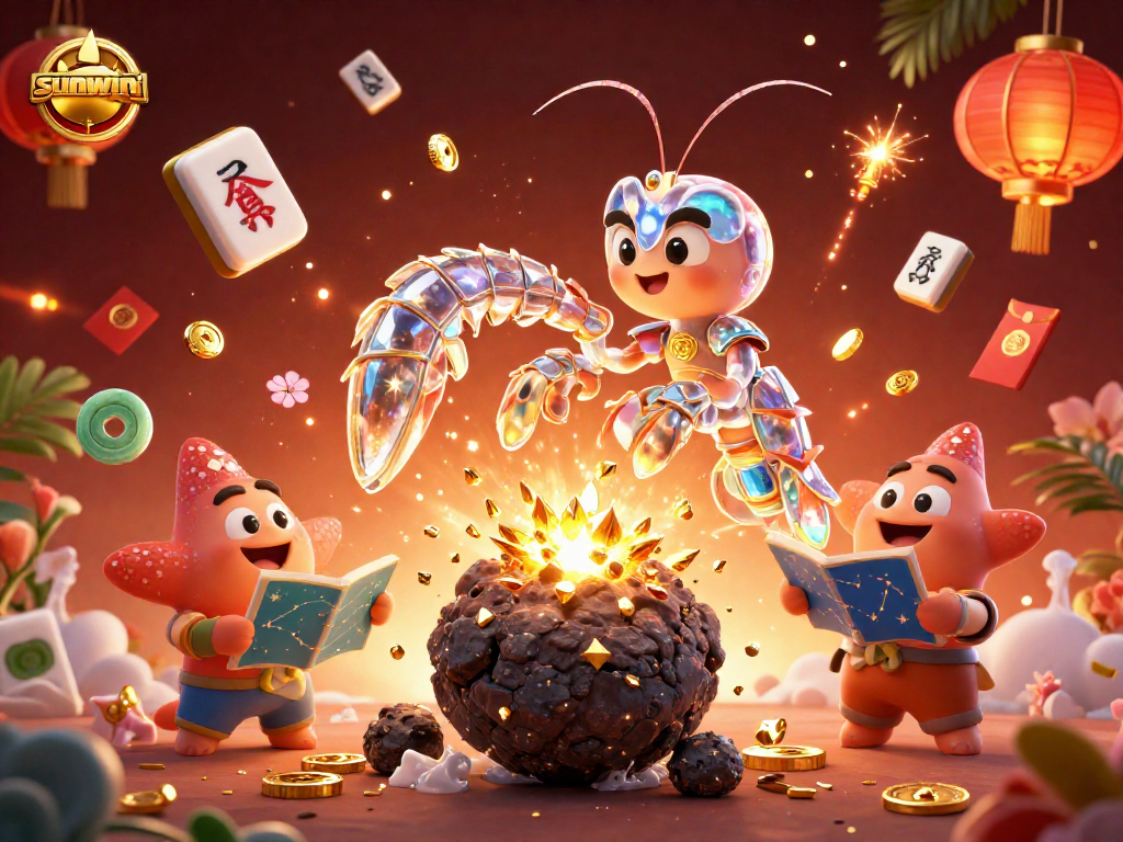 Experience thrilling action with sunwin: a galactic samurai mantis shrimp battles for gems and coins.