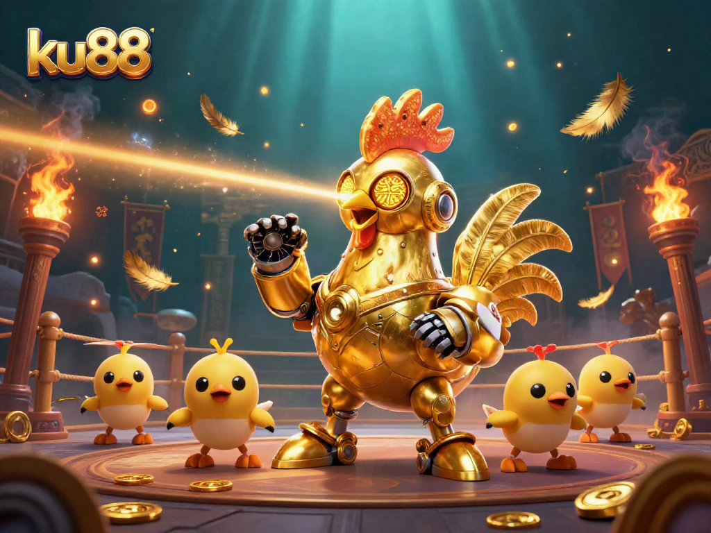 Engage in thrilling gameplay with ku88 at our vibrant casino featuring dynamic characters and gold elements.