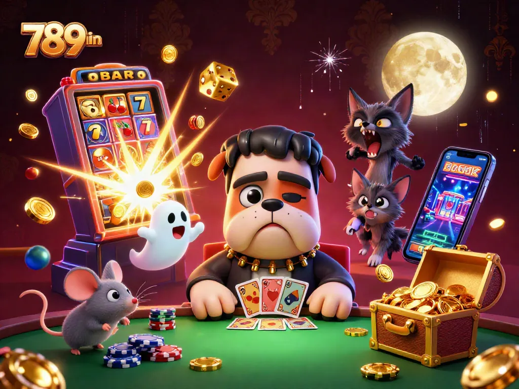 Experience thrilling games at 789win's casino with vibrant scenes bursting with excitement.