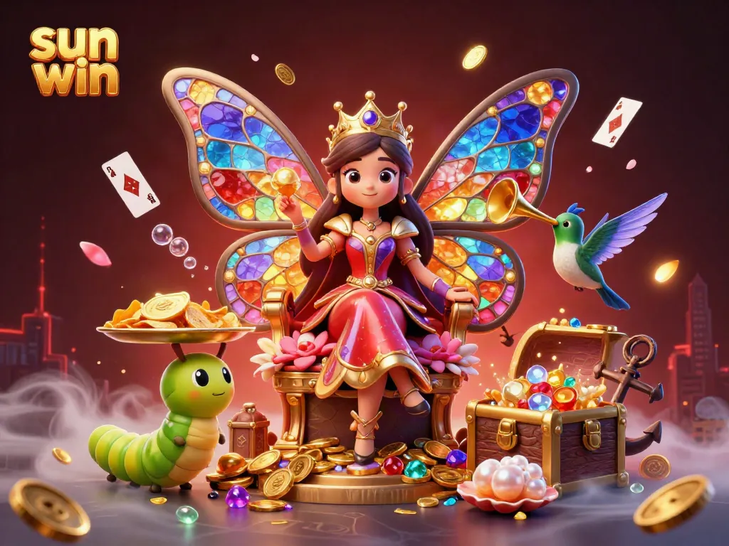Experience the excitement of the sun win casino scene with vibrant colors, dynamic characters, and dazzling game elements.