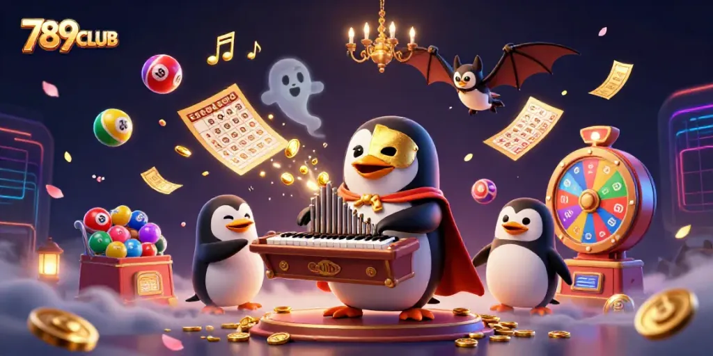 Engage with 789CLUB's dynamic gaming scene featuring animated characters and captivating casino elements.