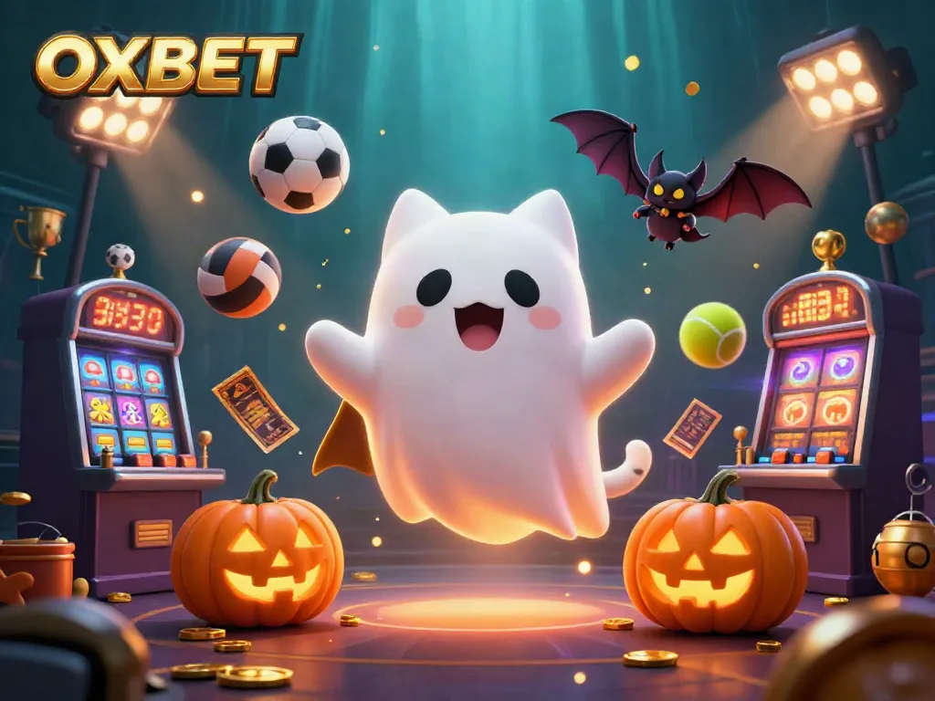 Experience exciting gameplay with the OXBET ghost cat and vampire bat in a haunted casino.