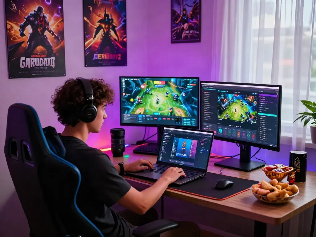 Engaging user on GARUDA404 platform showcasing vibrant gaming experience in 2026.
