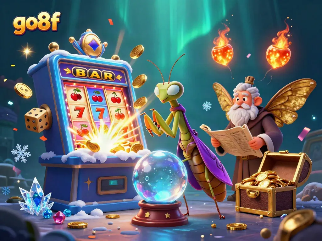 Experience thrilling wins with go8f in this vibrant digital casino illustration featuring exciting games and captivating characters.