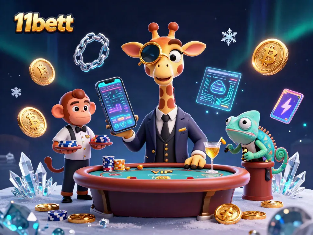 Experience thrilling bets at 11bett with a vibrant 3D illustration of a casino scene featuring unique characters.
