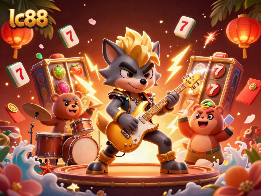 Experience the excitement of lc88 with dynamic slot reels, lucky symbols, and colorful characters.