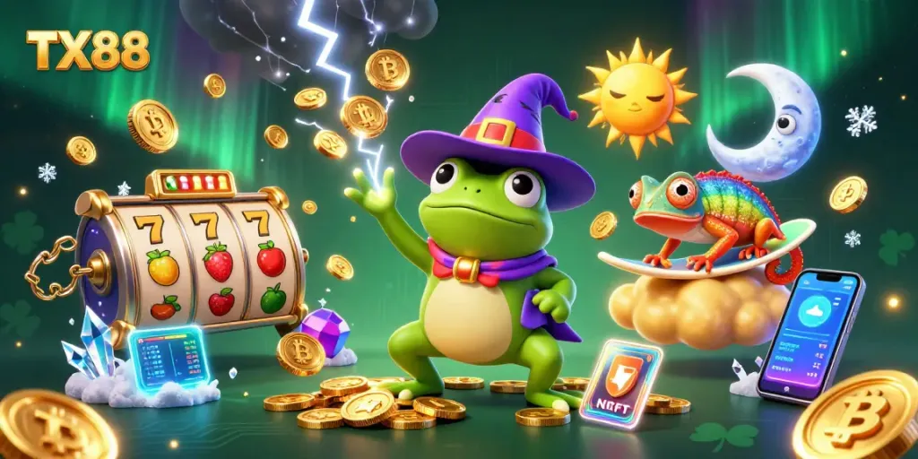 Join the magic at TX88 with golden coin storms and vibrant gaming elements for an engaging casino experience.