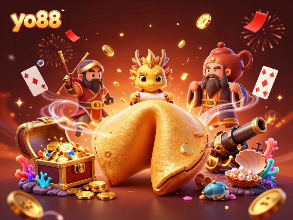yo88 attracts players to thrilling casino adventures with vivid golden visuals and playful characters.